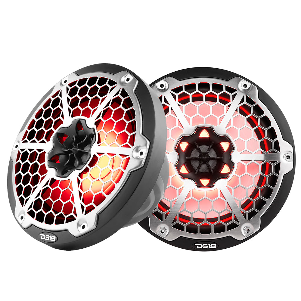 DS18 New Edition HYDRO 8 2Way Marine Speakers wRGB LED Lighting 375W Black NXL8MBK